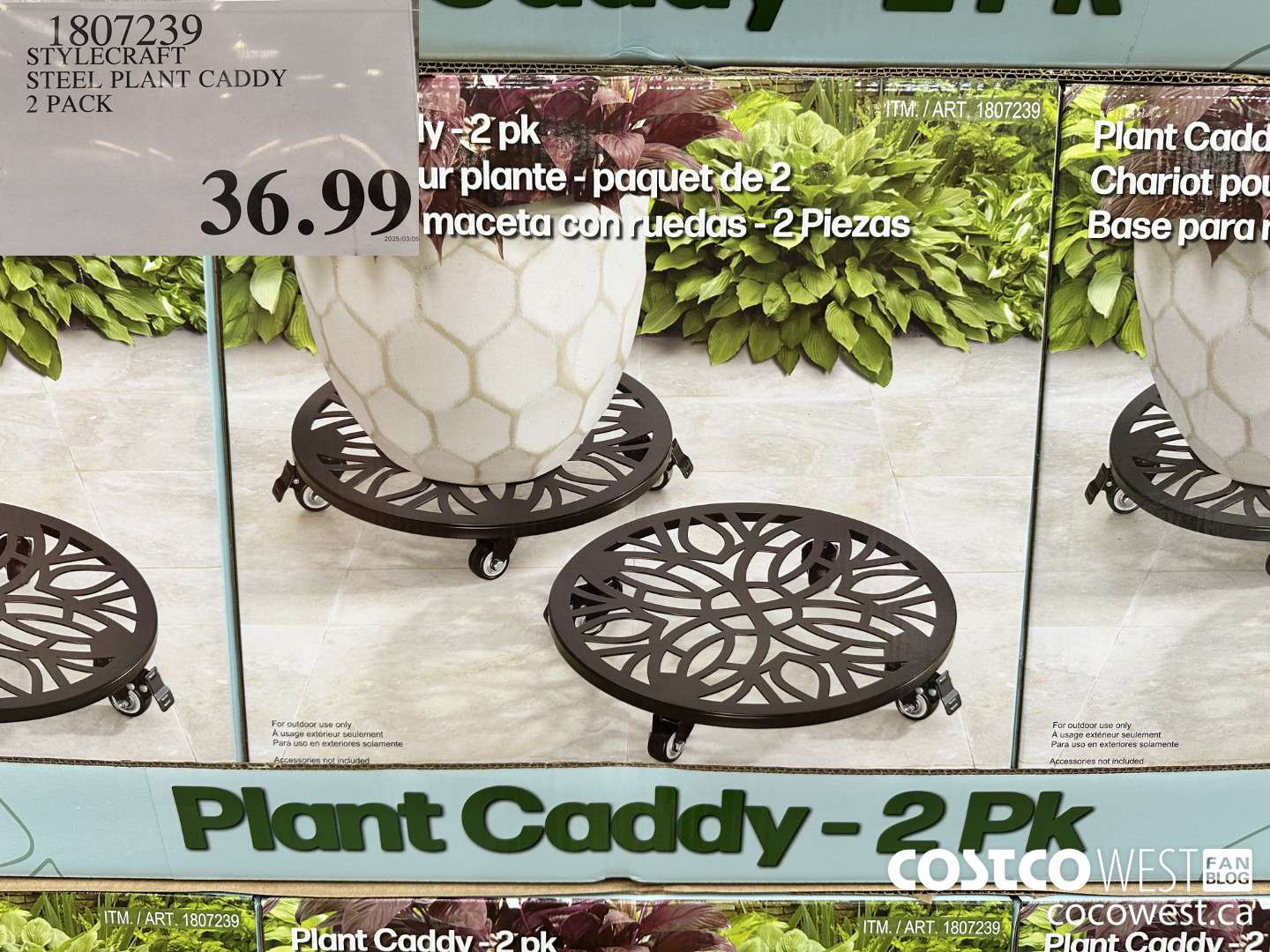 1807239 STYLECRAFT STEEL PLANT CADDY 2 PACK  $36.99