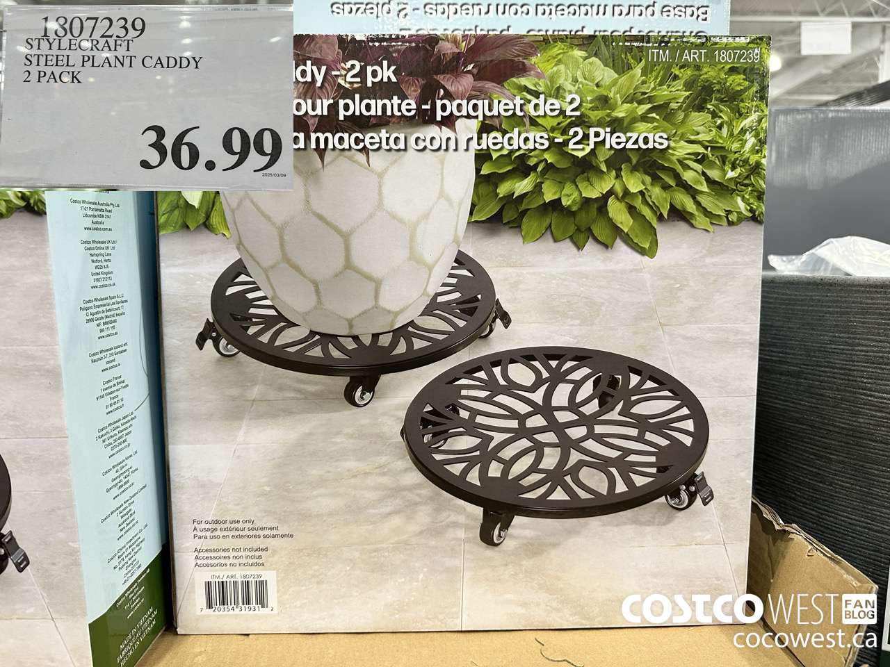 1807239 STYLECRAFT STEEL PLANT CADDY 2 PACK  $36.99