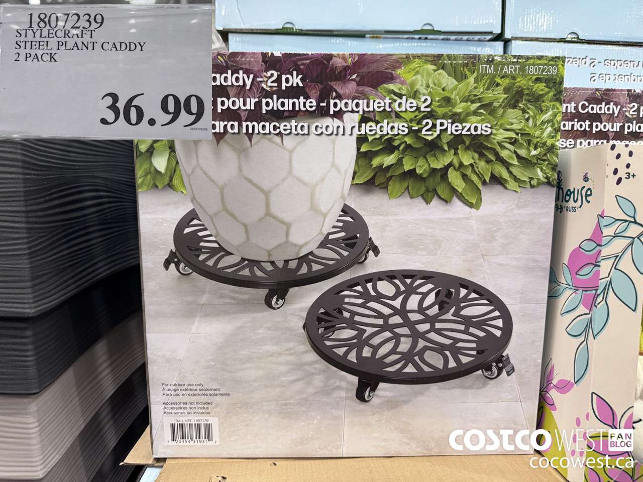 1807239 STYLECRAFT STEEL PLANT CADDY 2 PACK  $36.99