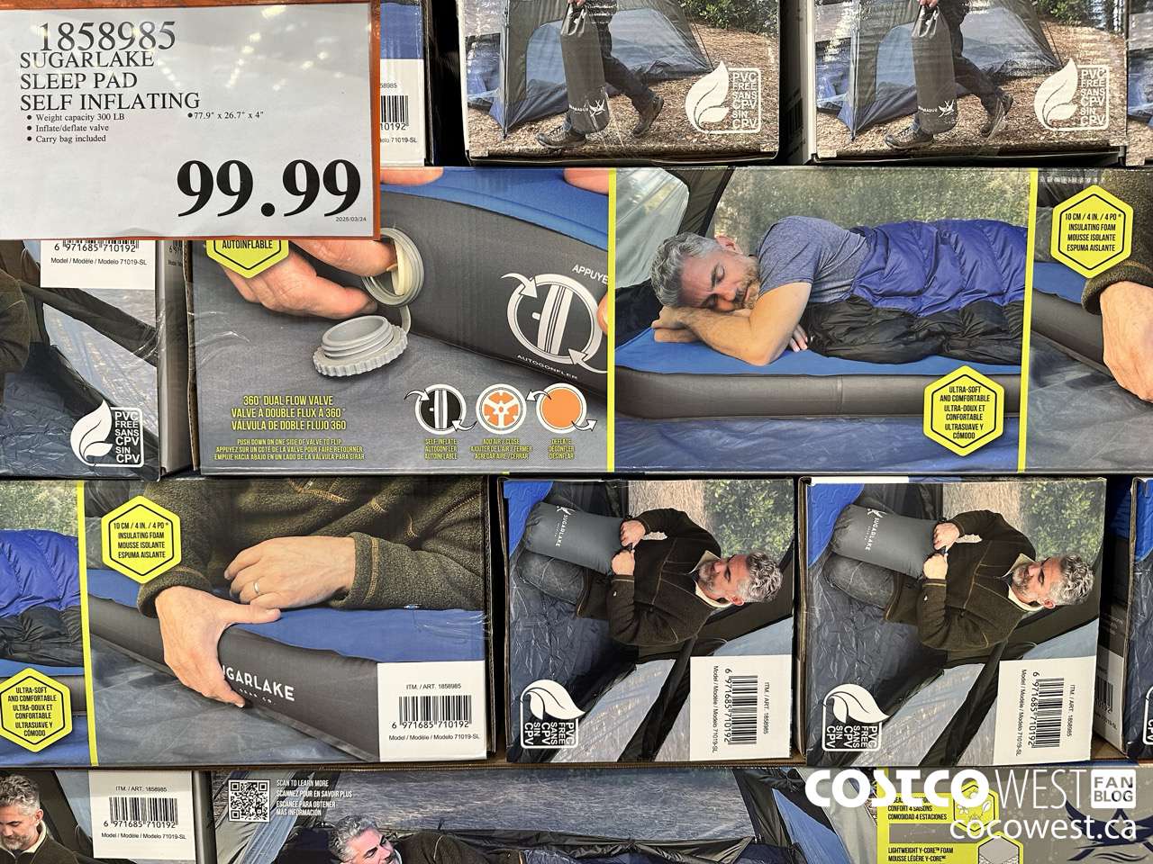 1858985 SUGARLAKE SLEEPING PAD SELF INFLATING $99.99