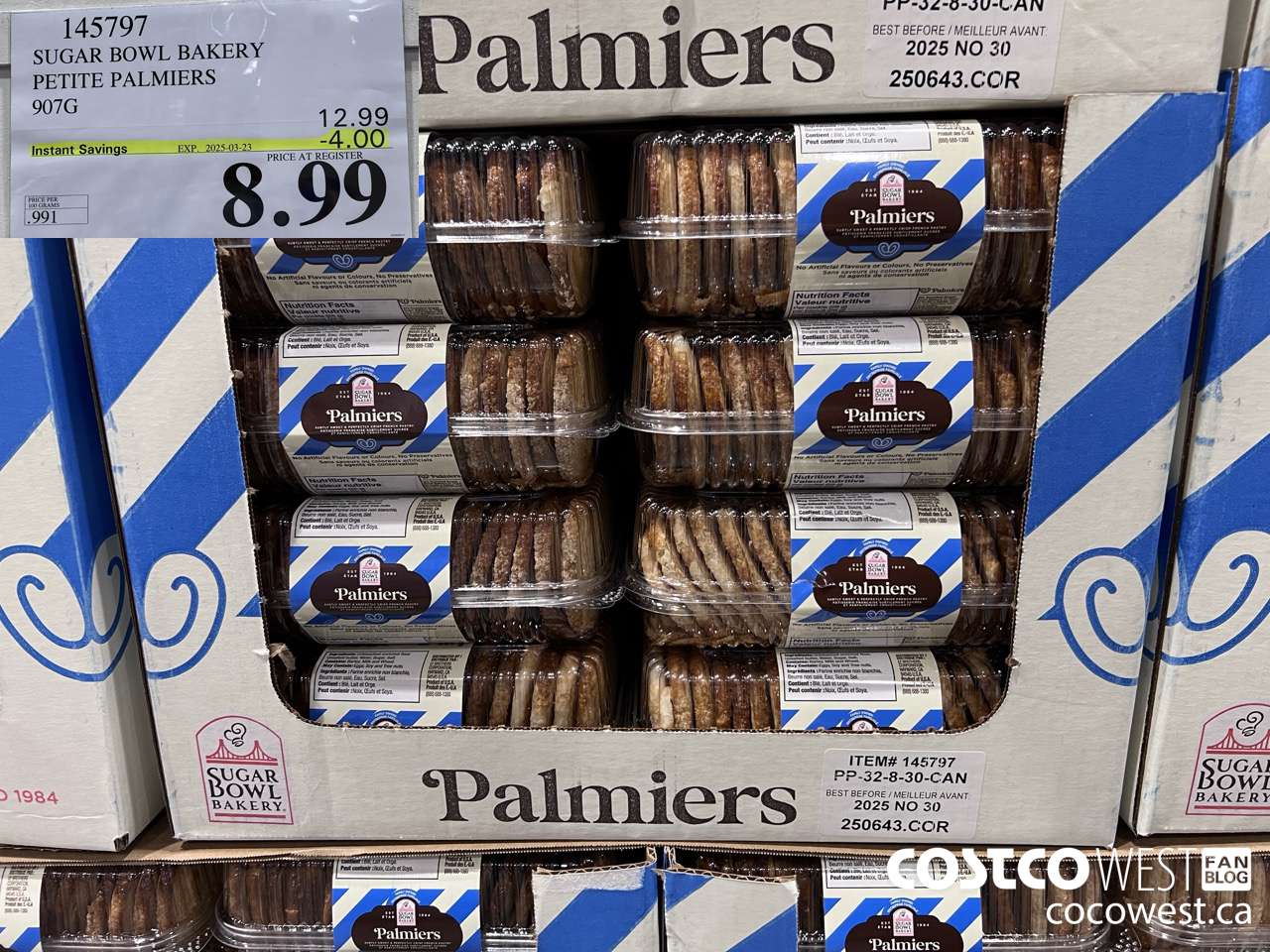 145797 SUGAR BOWL BAKERY PETITE PALMIERS 907G ($4.00 INSTANT SAVINGS EXPIRES ON 2025-03-23) $8.99