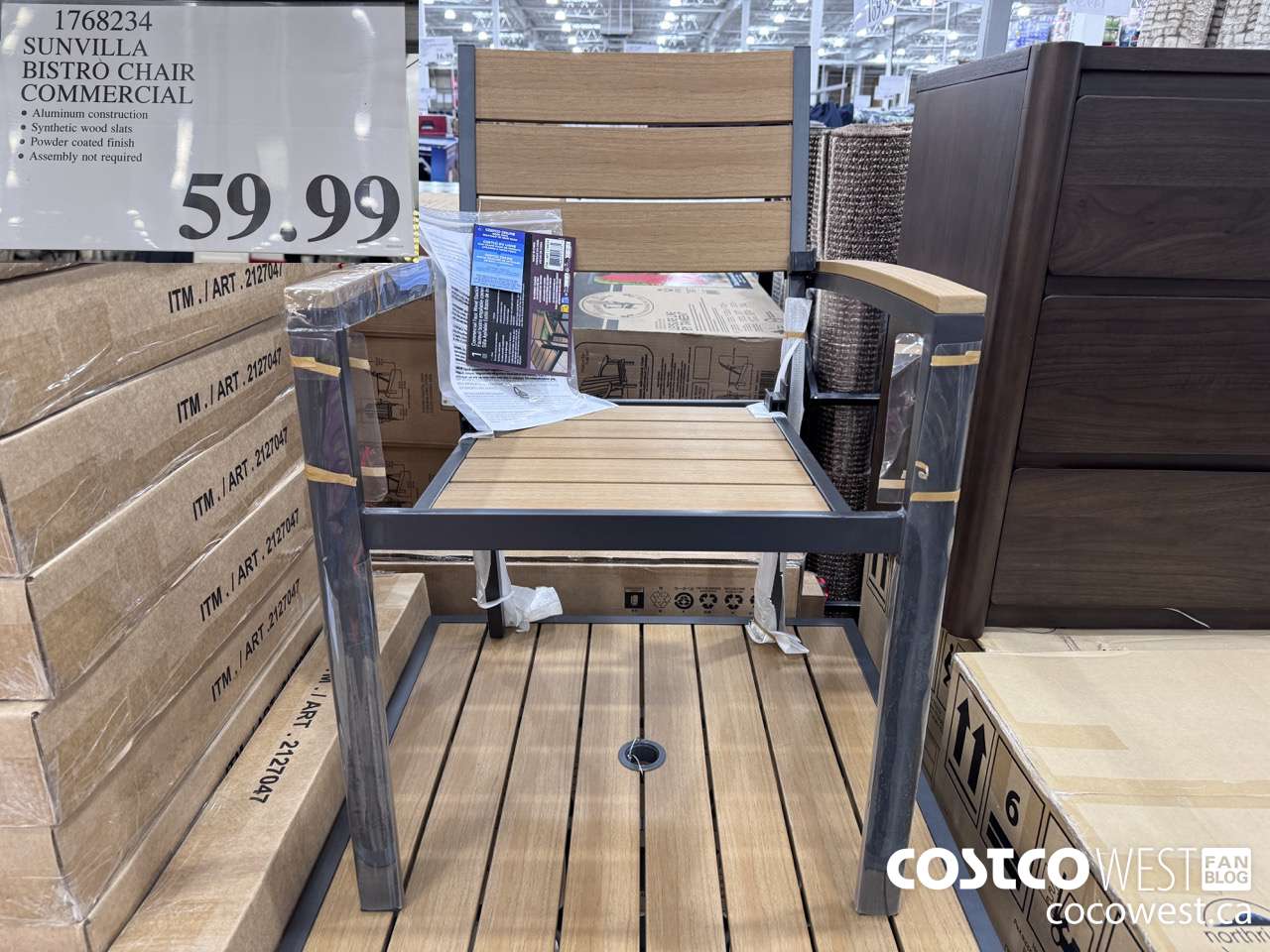 1768234 SUNBILLA BISTRO CHAIR COMMERCIAL $59.99