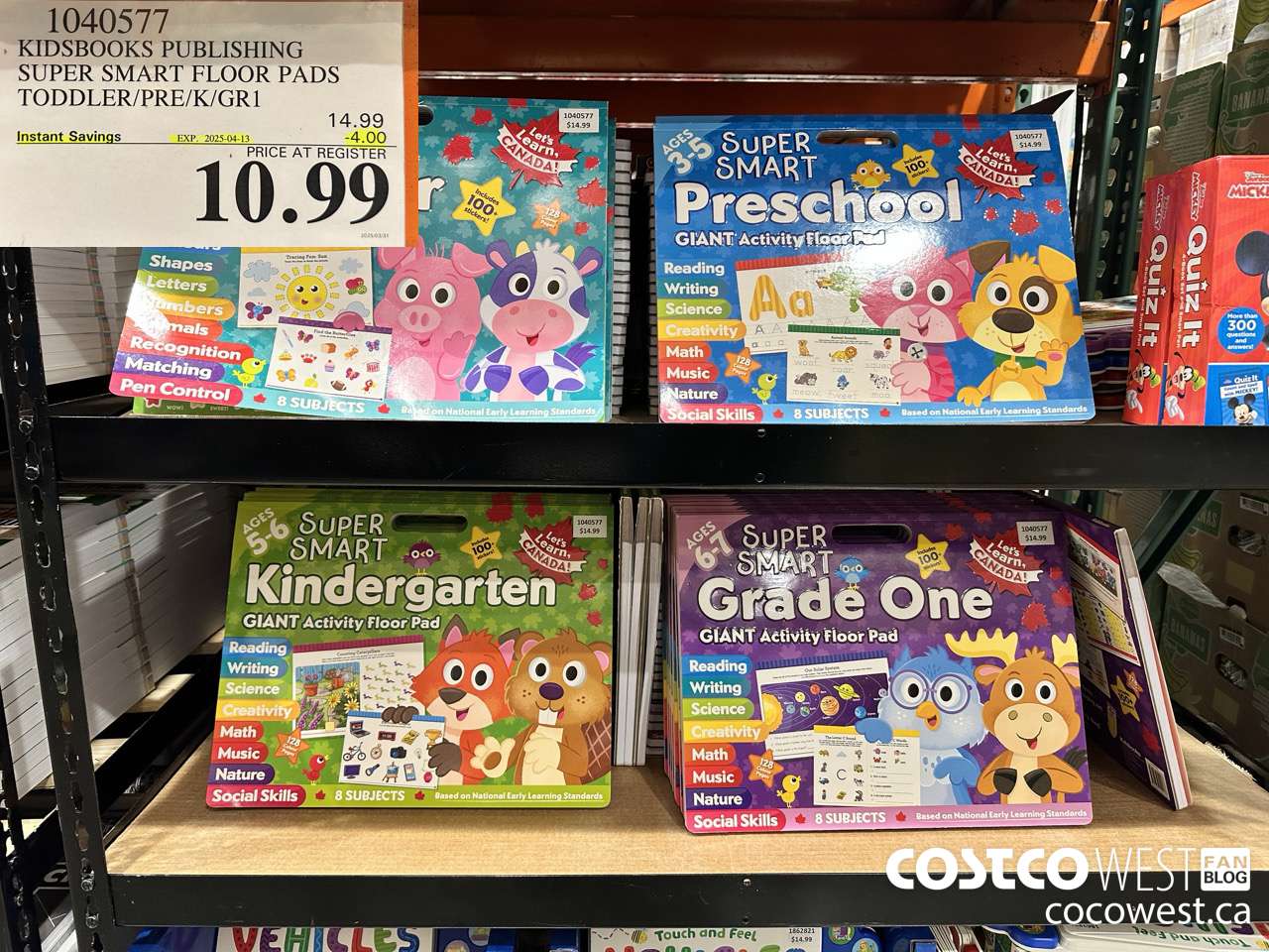 1040577 SUPER SMART FLOOR PADS PRESCHOOL/KINDERGARTEN FIRST GRADE/TODDLER ($4.00 INSTANT SAVINGS EXPIRES ON 2025-04-13) $10.99