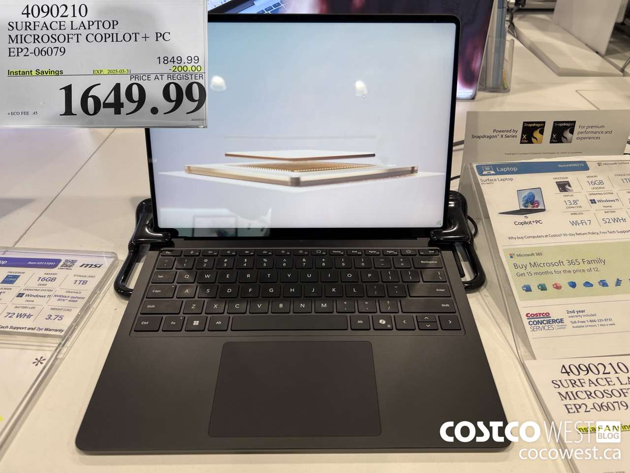 4090210 SURFACE LAPTOP MICROSOFT COPILOT + PC EP2-06079 ($200.00 INSTANT SAVINGS EXPIRES ON 2025-03-31) $1649.99