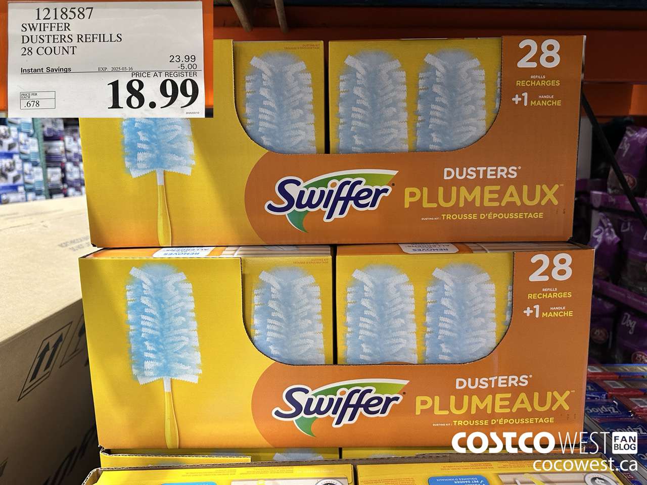 1218587 SWIFFER DUSTERS REFILLS 28 COUNT ($5.00 INSTANT SAVINGS EXPIRES ON 2025-03-16) $18.99