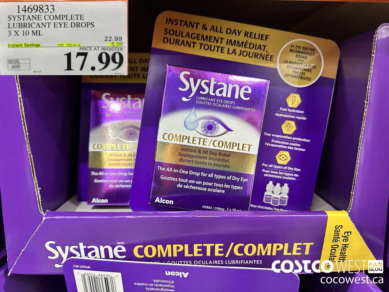 1469833 SYSTANE COMPLETE LUBRICANT EYE DROPS 3 X 10 ML ($5.00 INSTANT SAVINGS EXPIRES ON 2025-03-16) $17.99