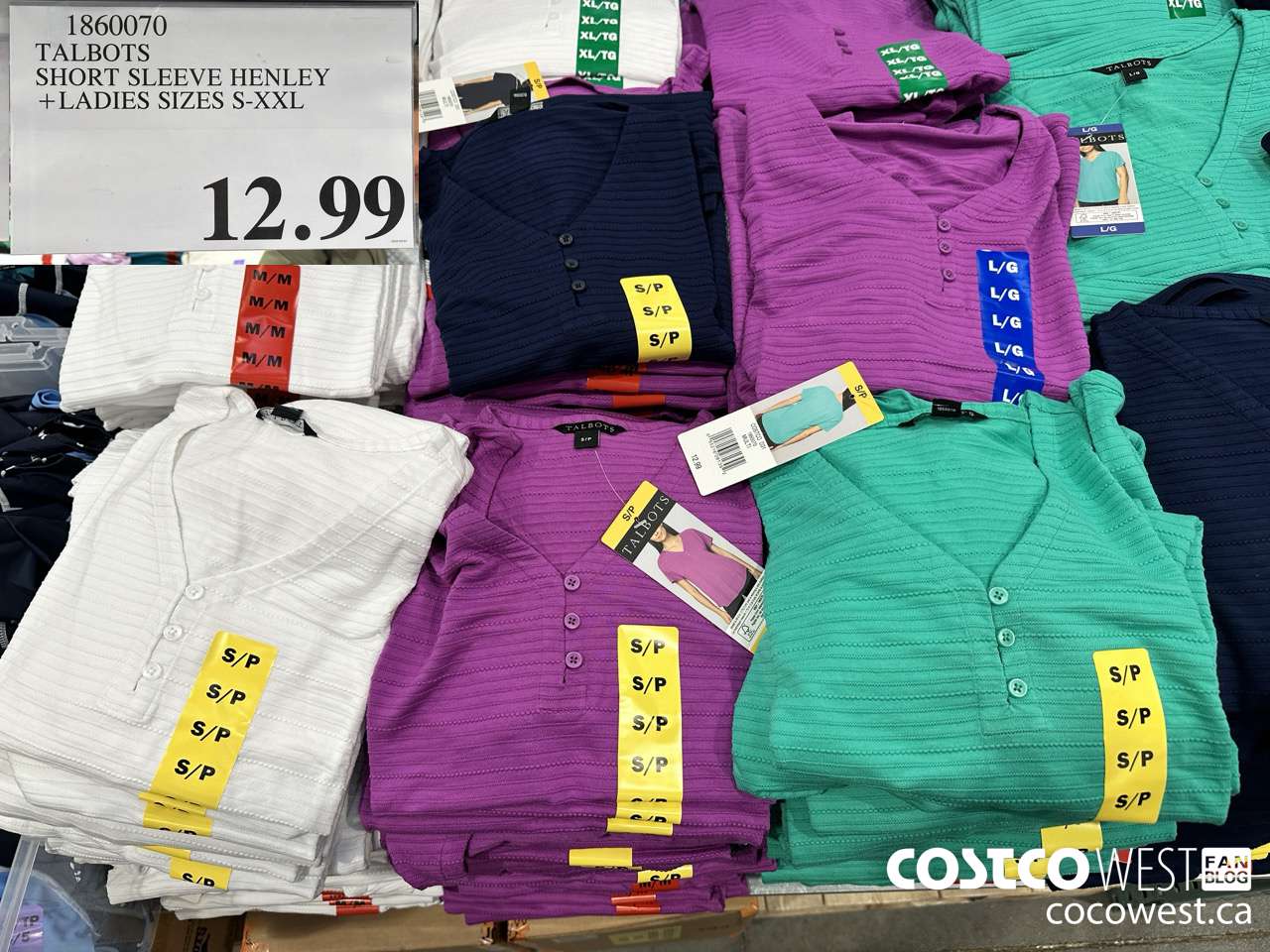 1860070 TALBOTS SHORT SLEEVE HENLEY LADIES SIZES S-XXL $12.99