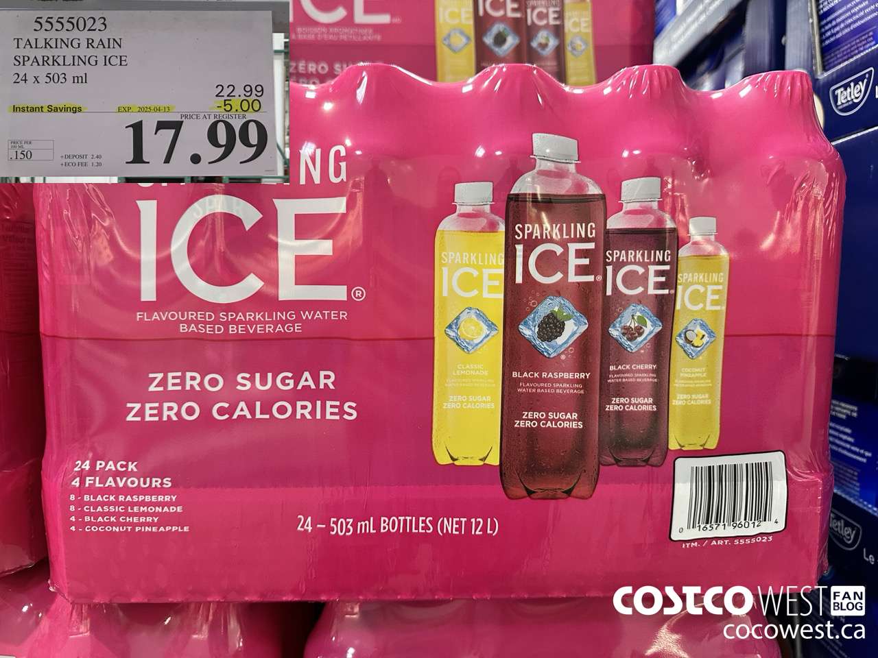 5555023 TALKING RAIN SPARKLING ICE 24 X 503ML ($5.00 INSTANT SAVINGS EXPIRES ON 2025-04-13) $17.99