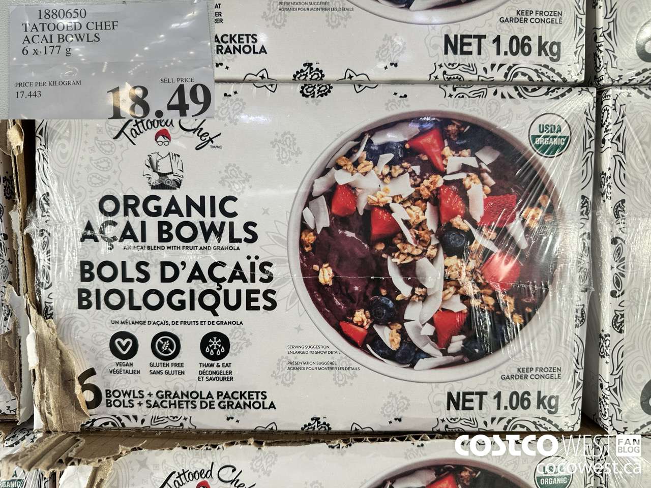 1880650 TATOOED CHEF ACAI BOWLS 6 X 177G $18.49