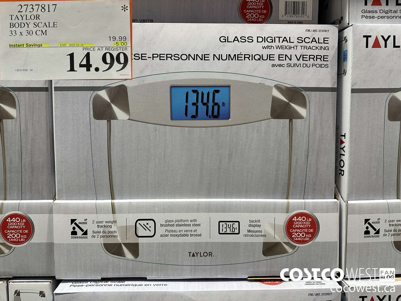2737817 TAYLOR BODY SCALE 33 X 30CM ($5.00 INSTANT SAVINGS EXPIRES ON 2025-03-16) $14.99