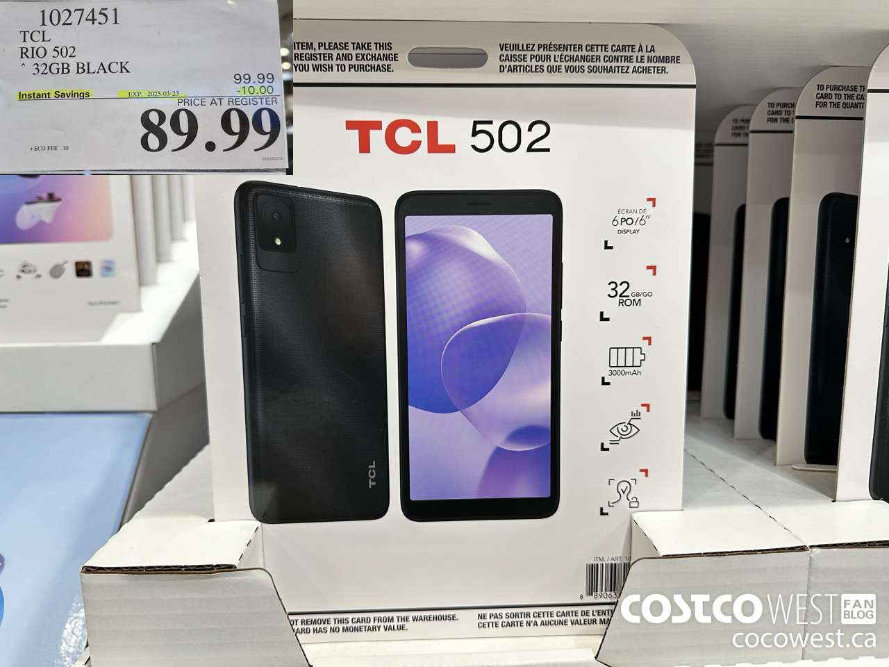 1027451 TCL RIO 502 32GB BLACK ($10.00 INSTANT SAVINGS EXPIRES ON 2025-03-23) $89.99