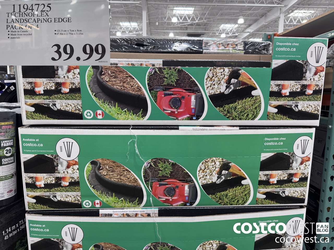 1194725 TECHNOFLEX LANDSCAPING EDGE PACK OF 4 $39.99