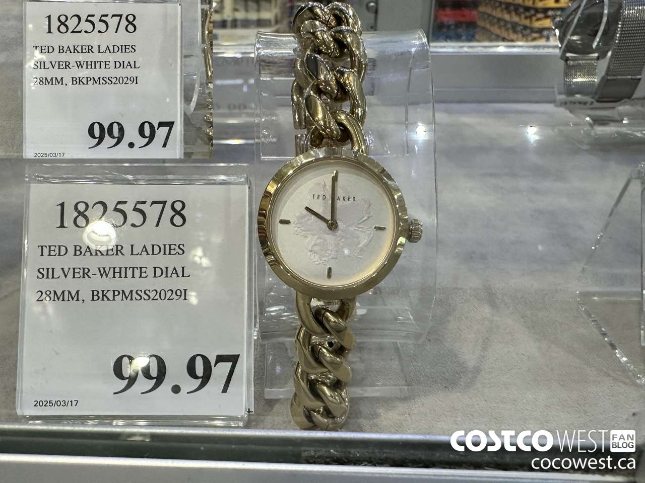 1825578 TED BAKER LADIES SILVER-WHITE DIAL 28MM BKPMSS2029I $99.97