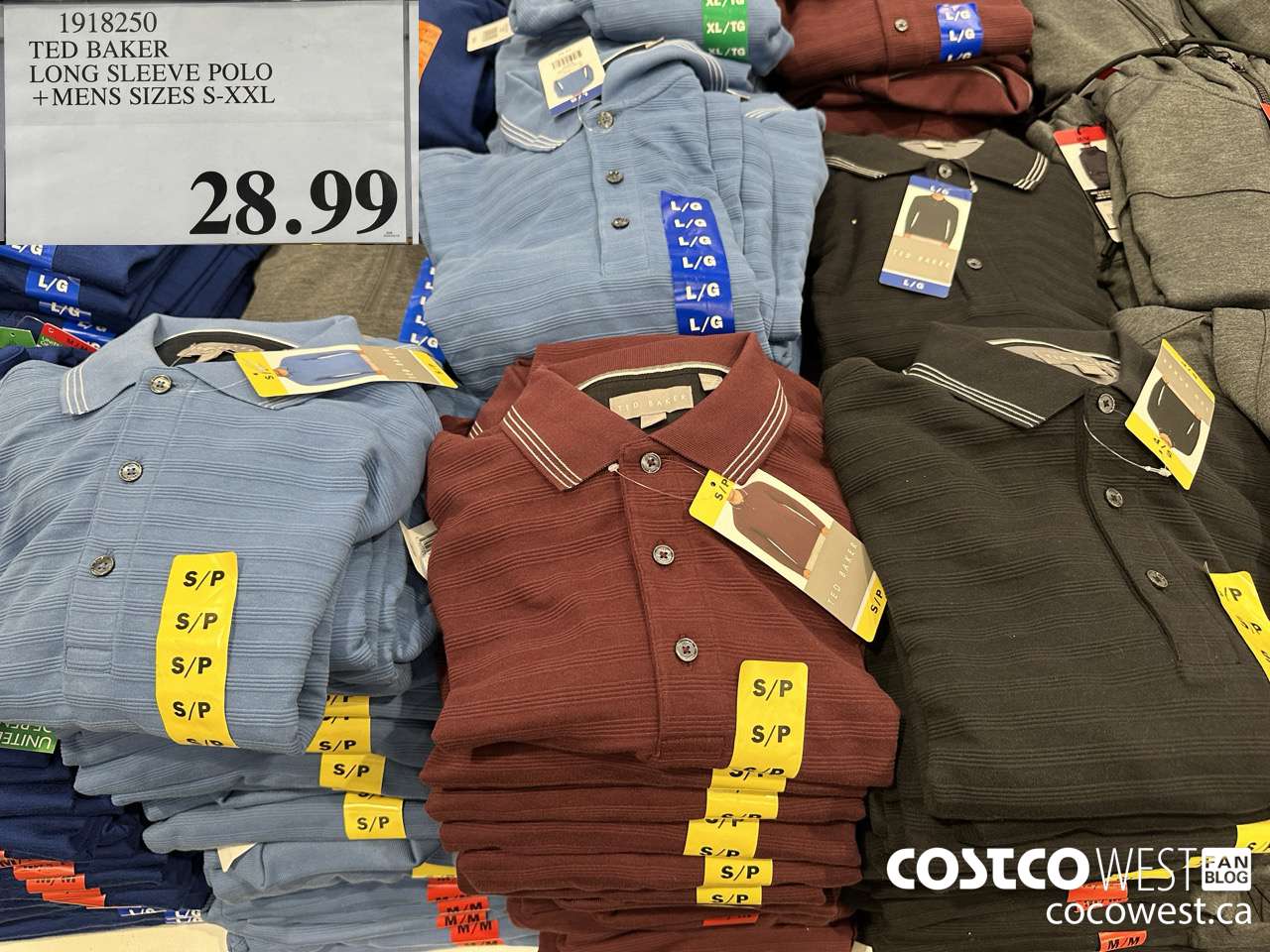 1918250 TED BAKER LONG SLEEVE POLO MENS SIZES S-XXL $28.99
