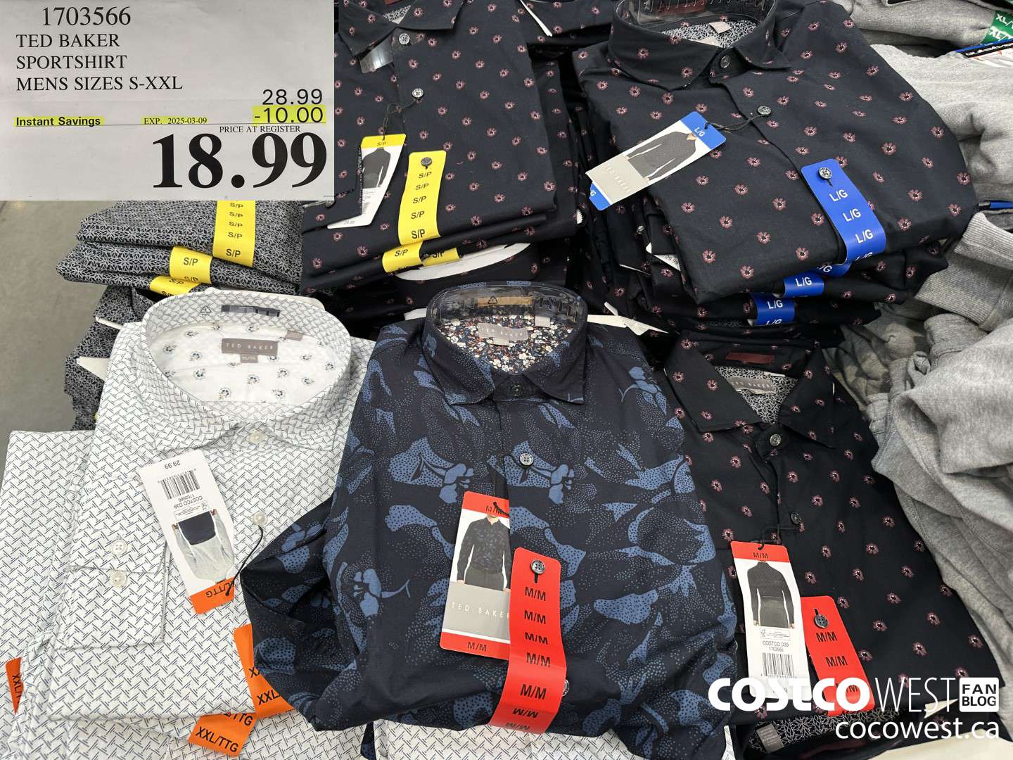 1703566 TED BAKER SPORTSHIRT MENS SIZES S-XXL ($10.00 INSTANT SAVINGS EXPIRES ON 2025-03-09) $18.99