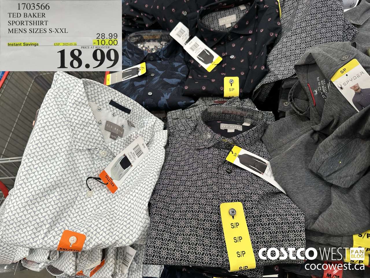 1703566 TED BAKER SPORTSHIRT MENS SIZES S-XXL ($10.00 INSTANT SAVINGS EXPIRES ON 2025-03-16) $18.99