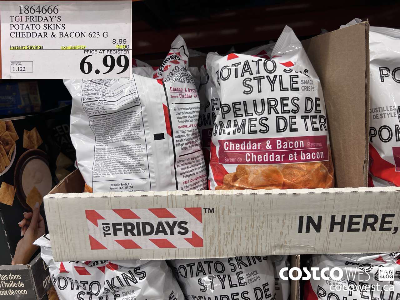 1864666 TGI FRIDAY'S POTATO SKINS CHEDDAR & BACON 623G ($2.00 INSTANT SAVINGS EXPIRES ON 2025-03-23) $6.99
