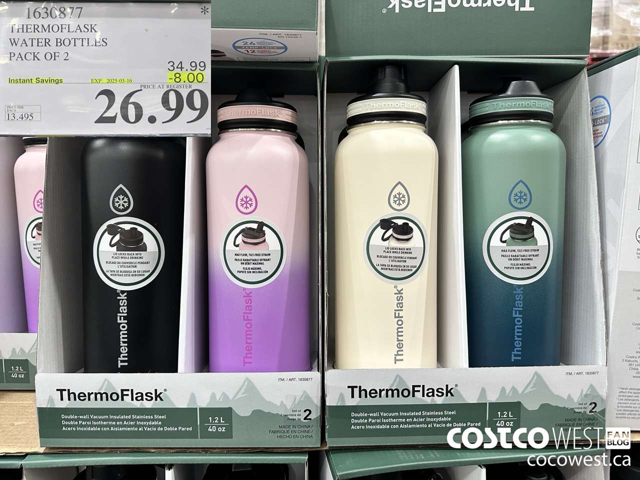 1630877 THERMOFLASK WATER BOTTLES PACK OF 2 ($8.00 INSTANT SAVINGS EXPIRES ON 2025-03-16) $26.99