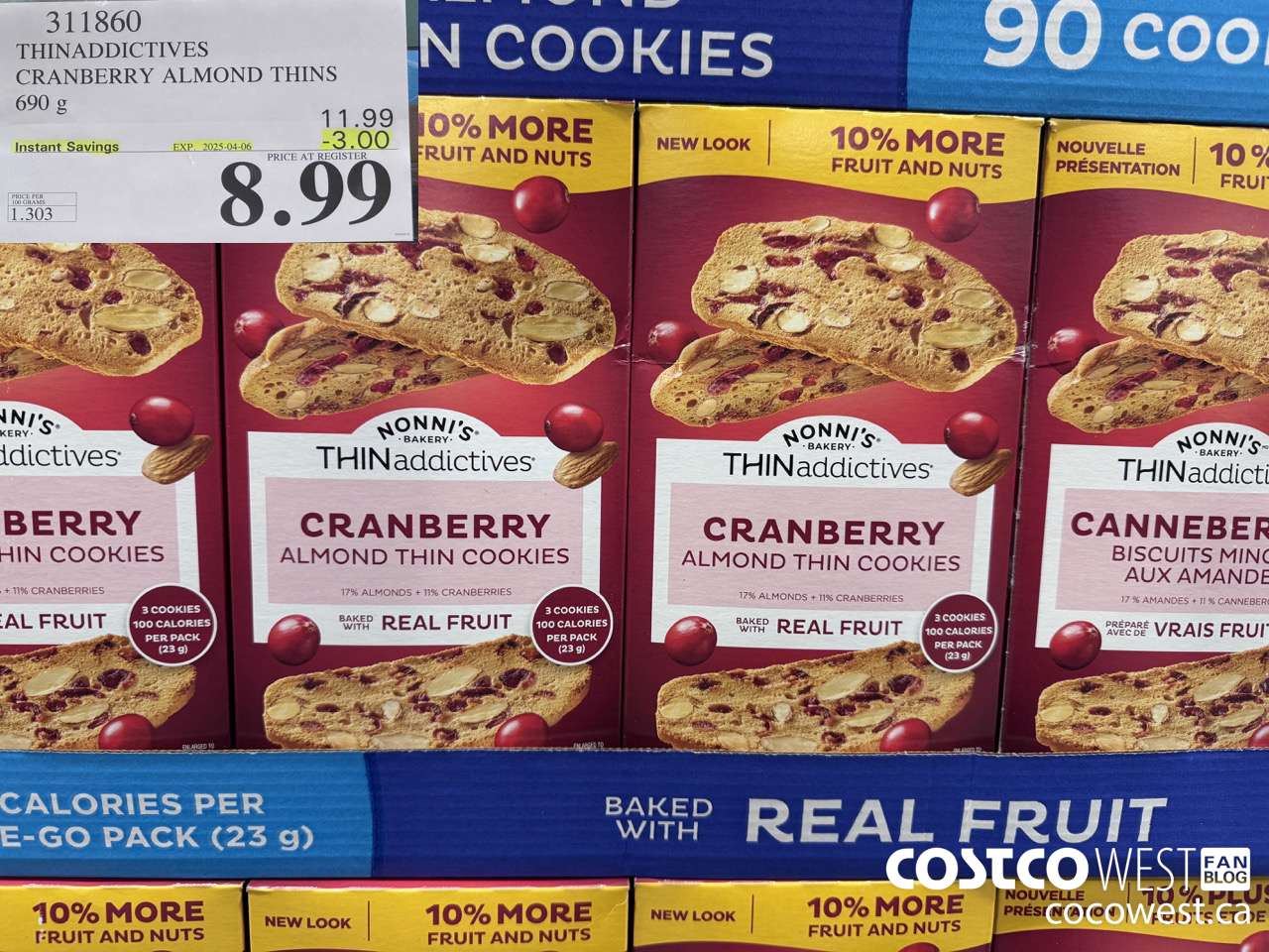 311860 THINADDICTIVES CRANBERRY ALMOND THINS 690G ($3.00 INSTANT SAVINGS EXPIRES ON 2025-04-06) $8.99