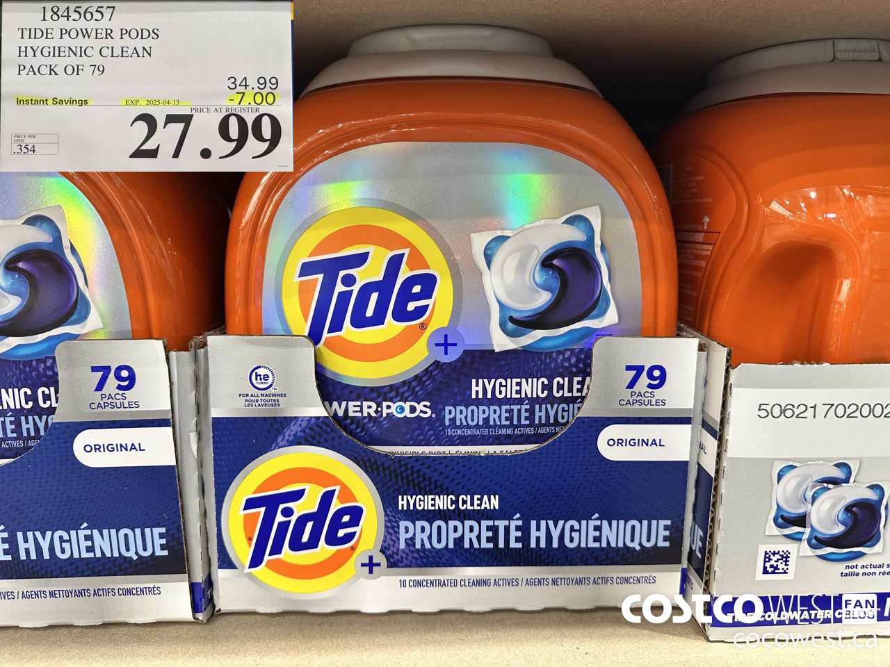 1845657 TIDE POWER PODS HYGIENIC CLEAN PACK OF 79 ($7.00 INSTANT SAVINGS EXPIRES ON 2025-04-13) $27.99