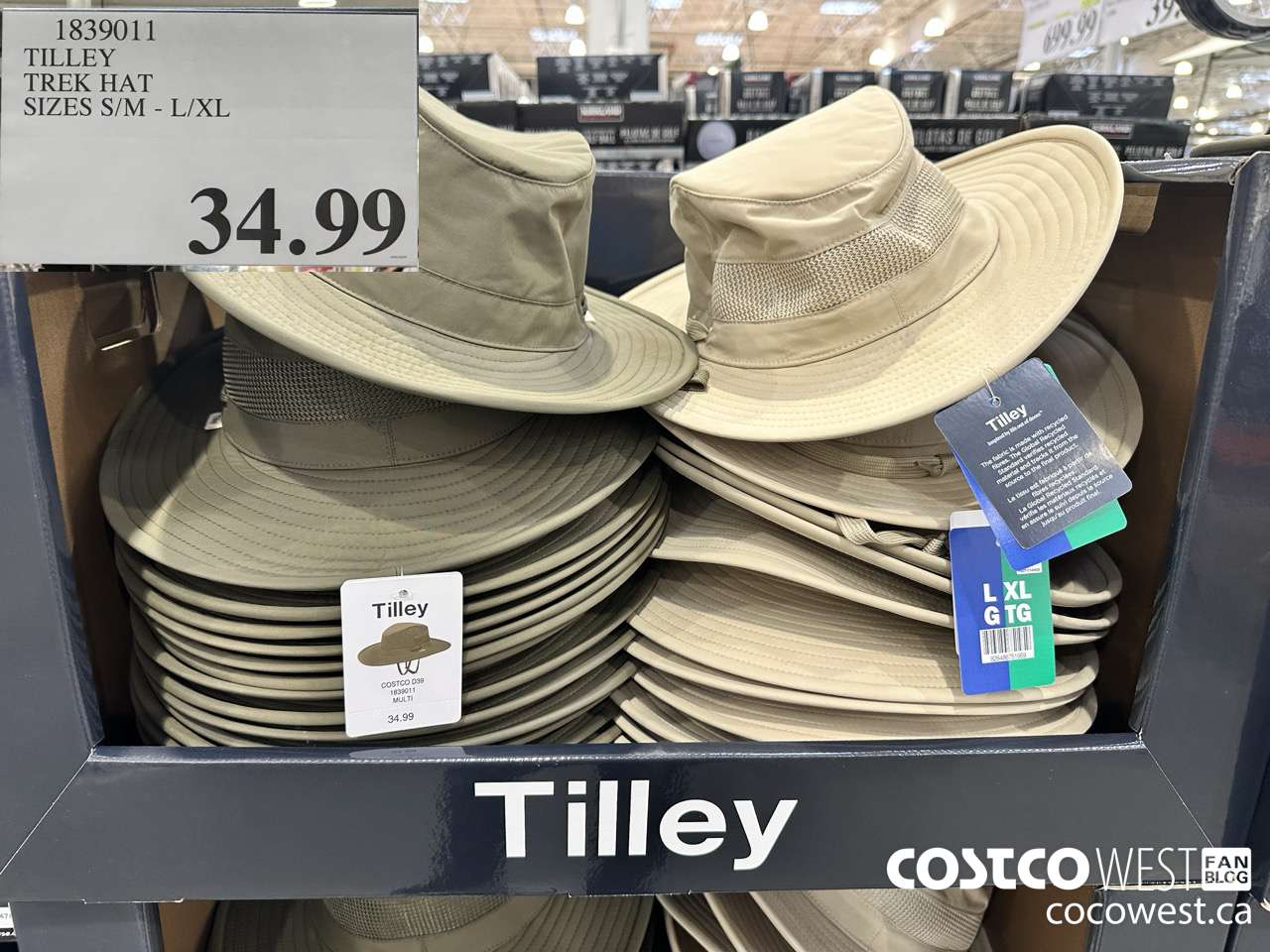 1839011 TILLEY TREK HAT SIZES S/M-L/XL $34.99