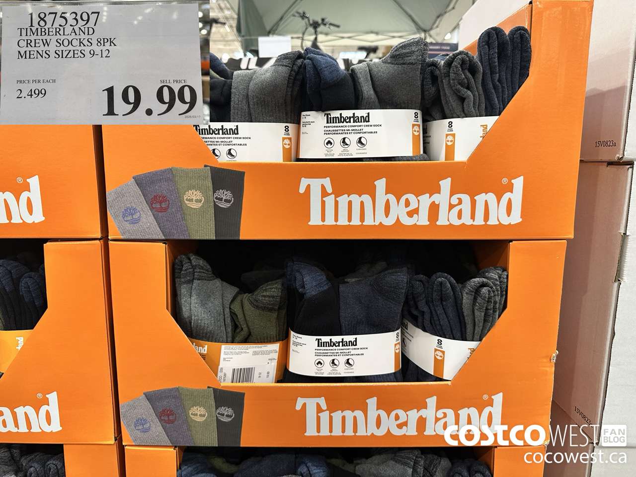 1875397 TIMBERLAND CREW SOCKS 8PK MENS SIZES 9-12 $19.99