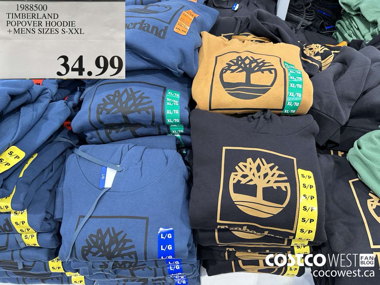 1988500 TIMBERLAND POPOVER HOODIE MENS SIZES S-XXL $34.99