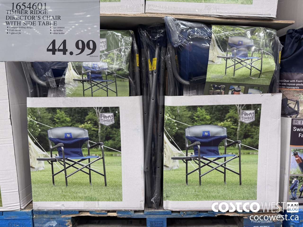 1654601 TIMBER RIDGE DIRECTOR'S CHAIR WITH SIDE TABLE $44.99