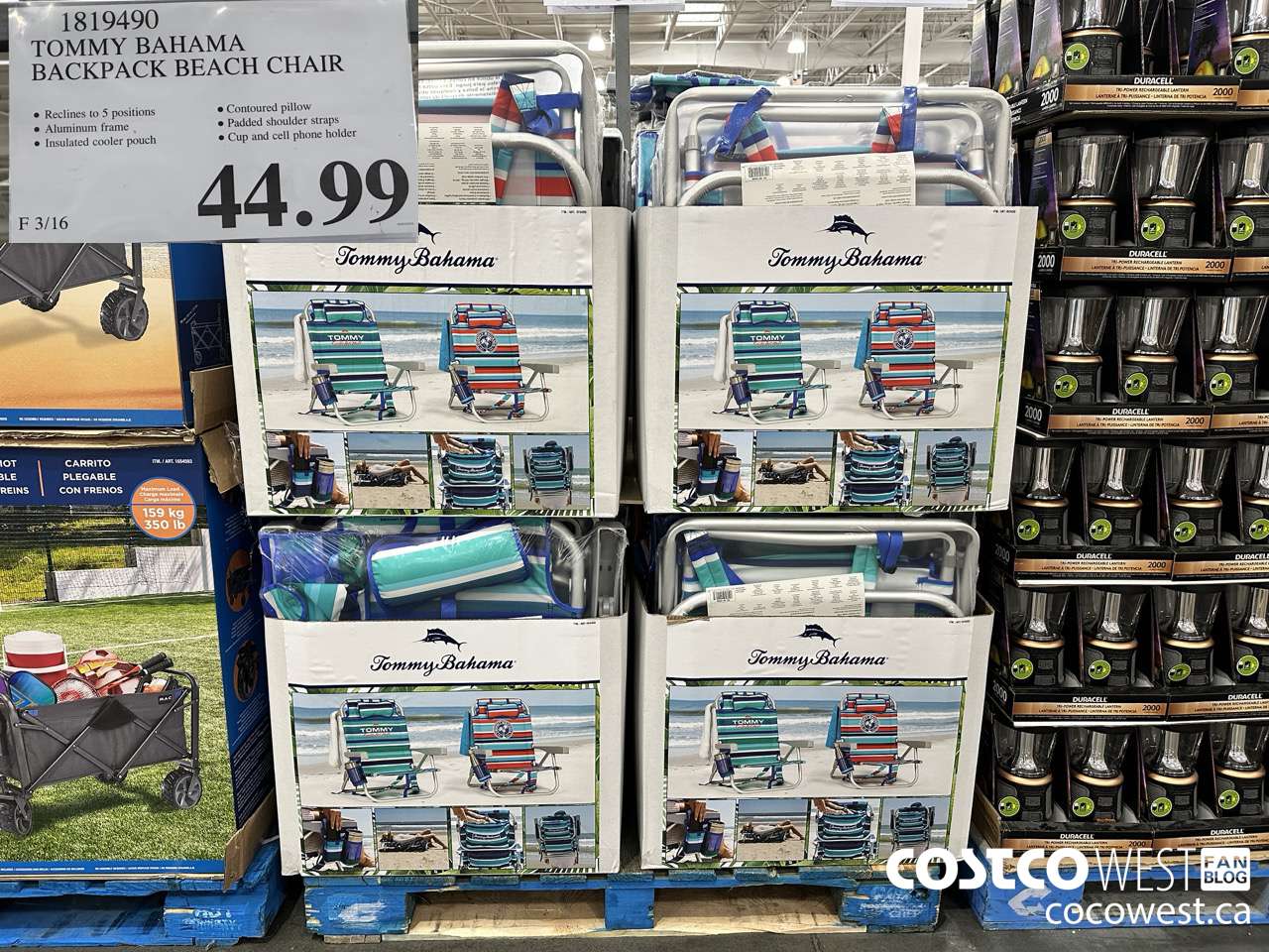 1819490 TOMMY BAHAMA BACKPACK BEACH CHAIR $44.99