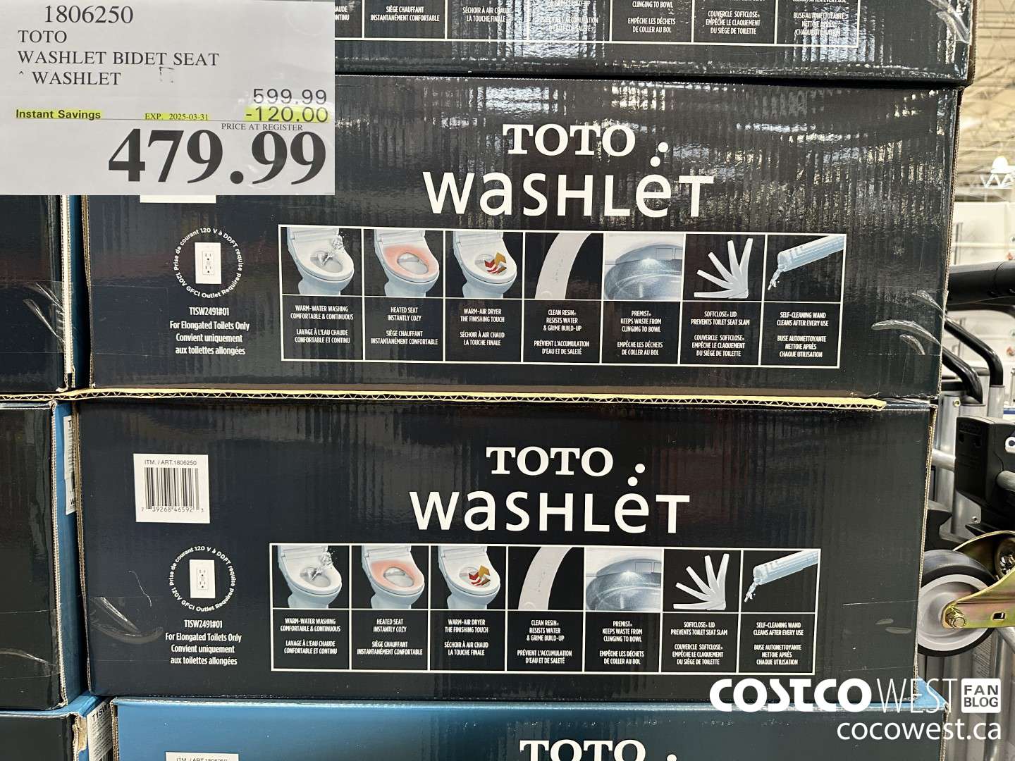1806250 TOTO WASHLET BIDET SEAT WASHLET ($120.00 INSTANT SAVINGS EXPIRES ON 2025-03-31) $479.99