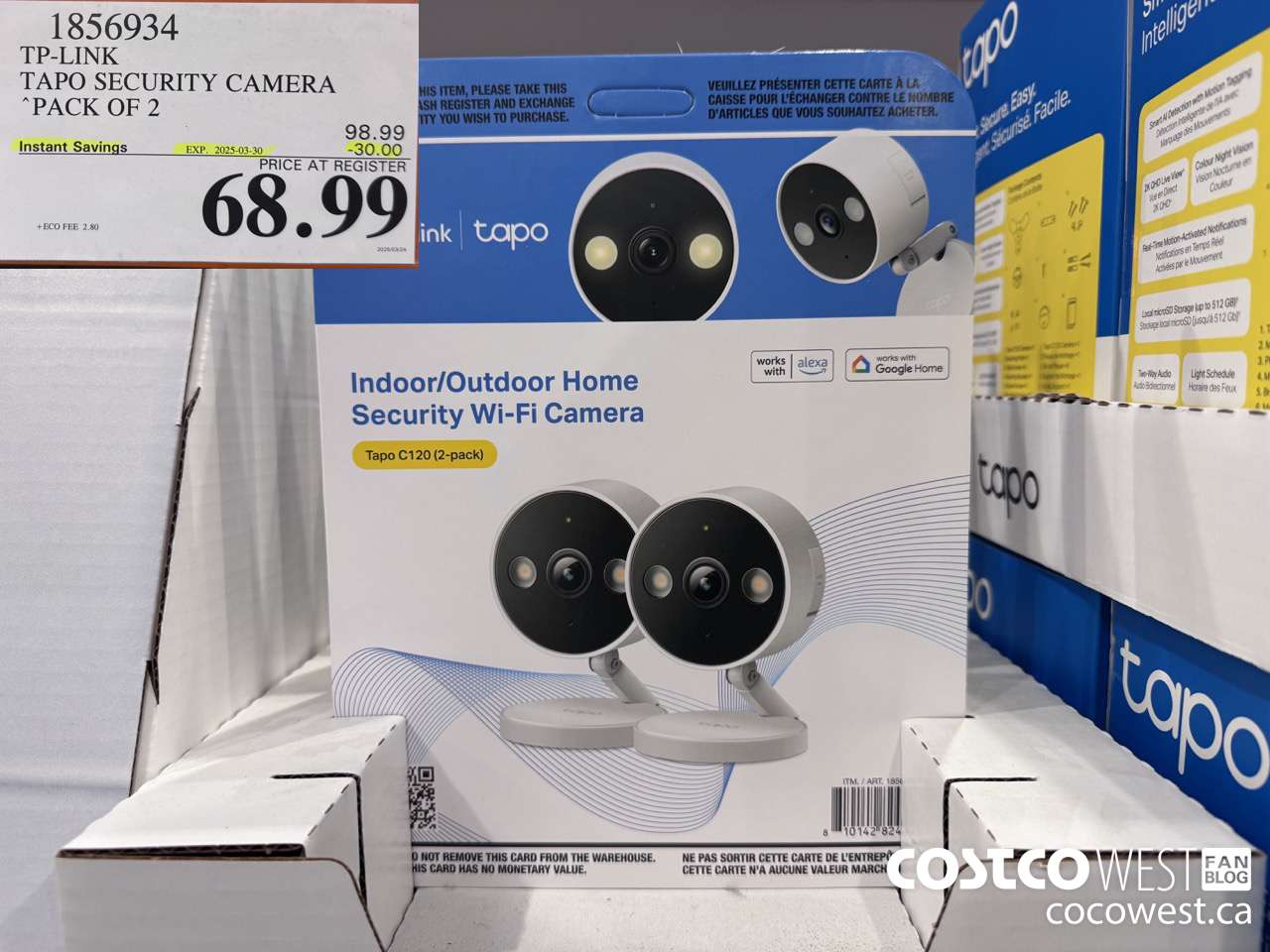 1856934 TP-LINK TAPO SECURITY CAMERA PACK OF 2 ($30.00 INSTANT SAVINGS EXPIRES ON 2025-03-30) $68.99