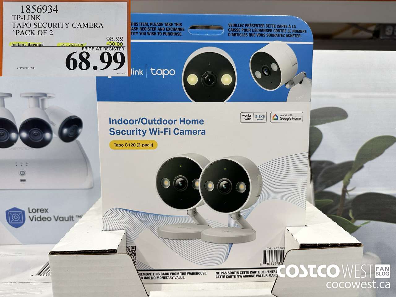 1856934 TP-LINK TAPO SECURITY CAMERA PACK OF 2 ($30.00 INSTANT SAVINGS EXPIRES ON 2025-03-30) $68.99