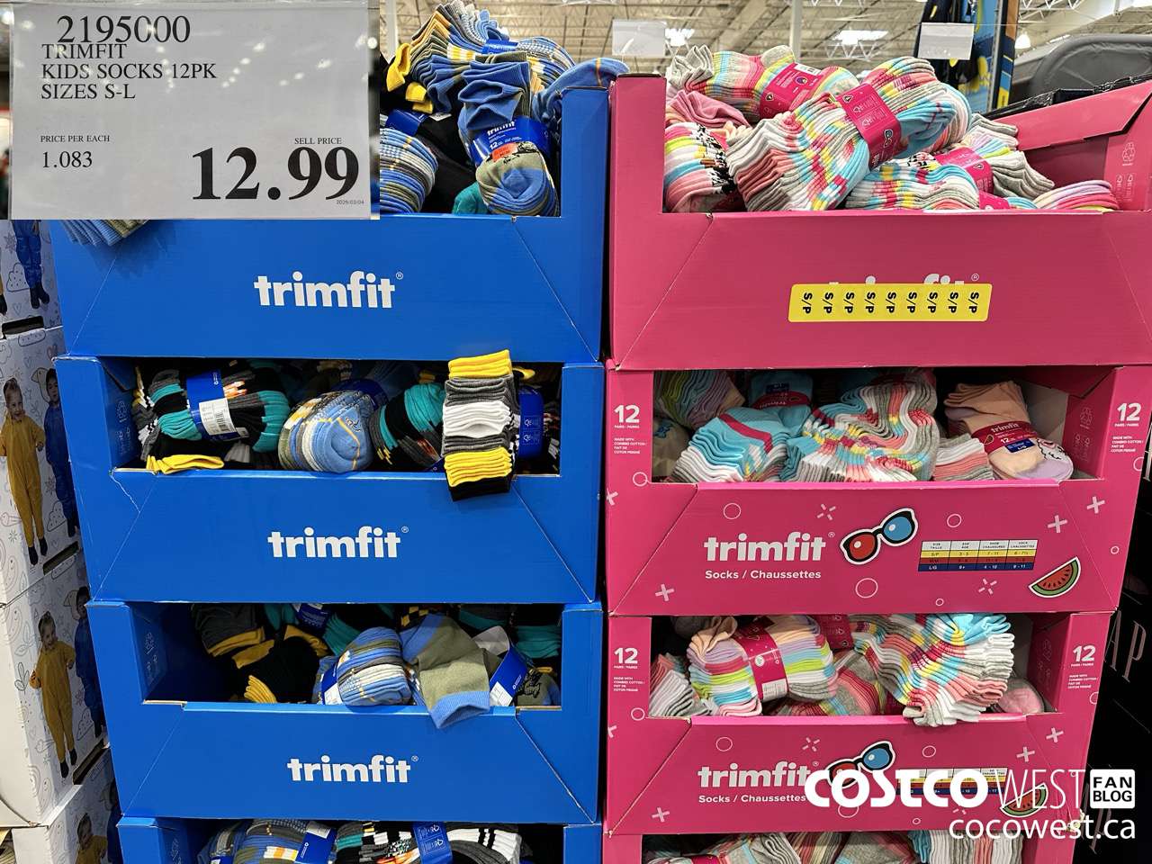 2195000 TRIMFIT KIDS SOCKS 12PK SIZES S-L $12.99