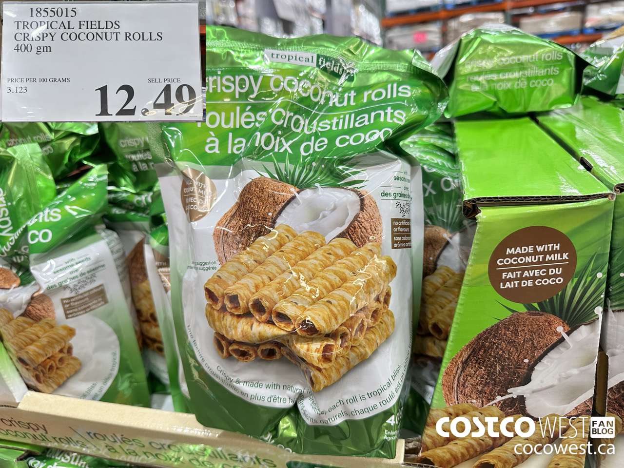 1855015 TROPICAL FIELDS CRISPY COCONUT ROLLS 400GM $12.49