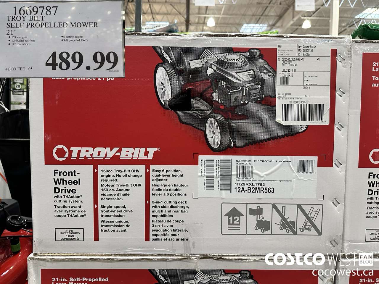 1669787 TROY-BILT SELF-PROPELLED MOWER 21