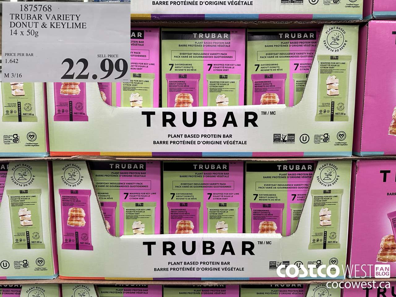 1875768 TRUBAR VARIETY DONUT & KEYLIME 14 X 50G $22.99