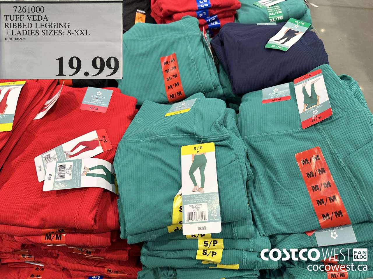 7261000 TUFF VEDA RIBBED LEGGING LADIES SIZES S-XXL $19.99