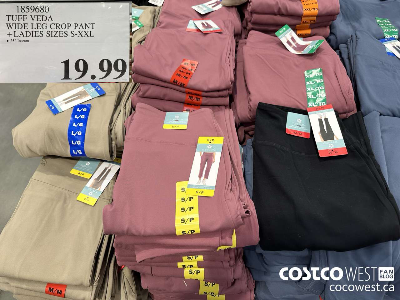 1859680 TUFF VEDA WIDE LEG CROP PANT LADIES SIZES S-XXL $19.99