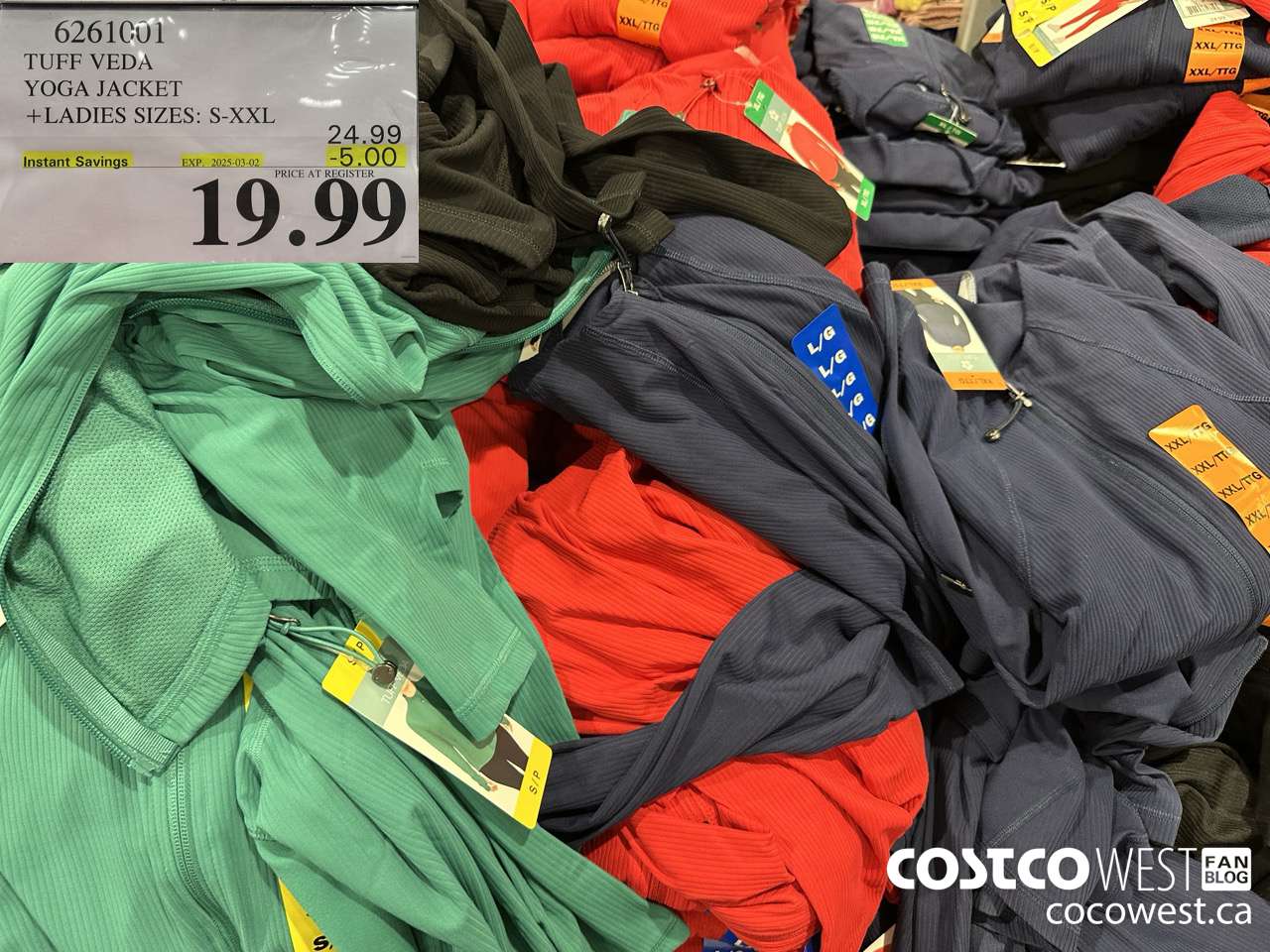 6261001 TUFF VEDA YOGA JACKET LADIES SIZES S-XXL ($5.00 INSTANT SAVINGS EXPIRES ON 2025-03-02) $19.99