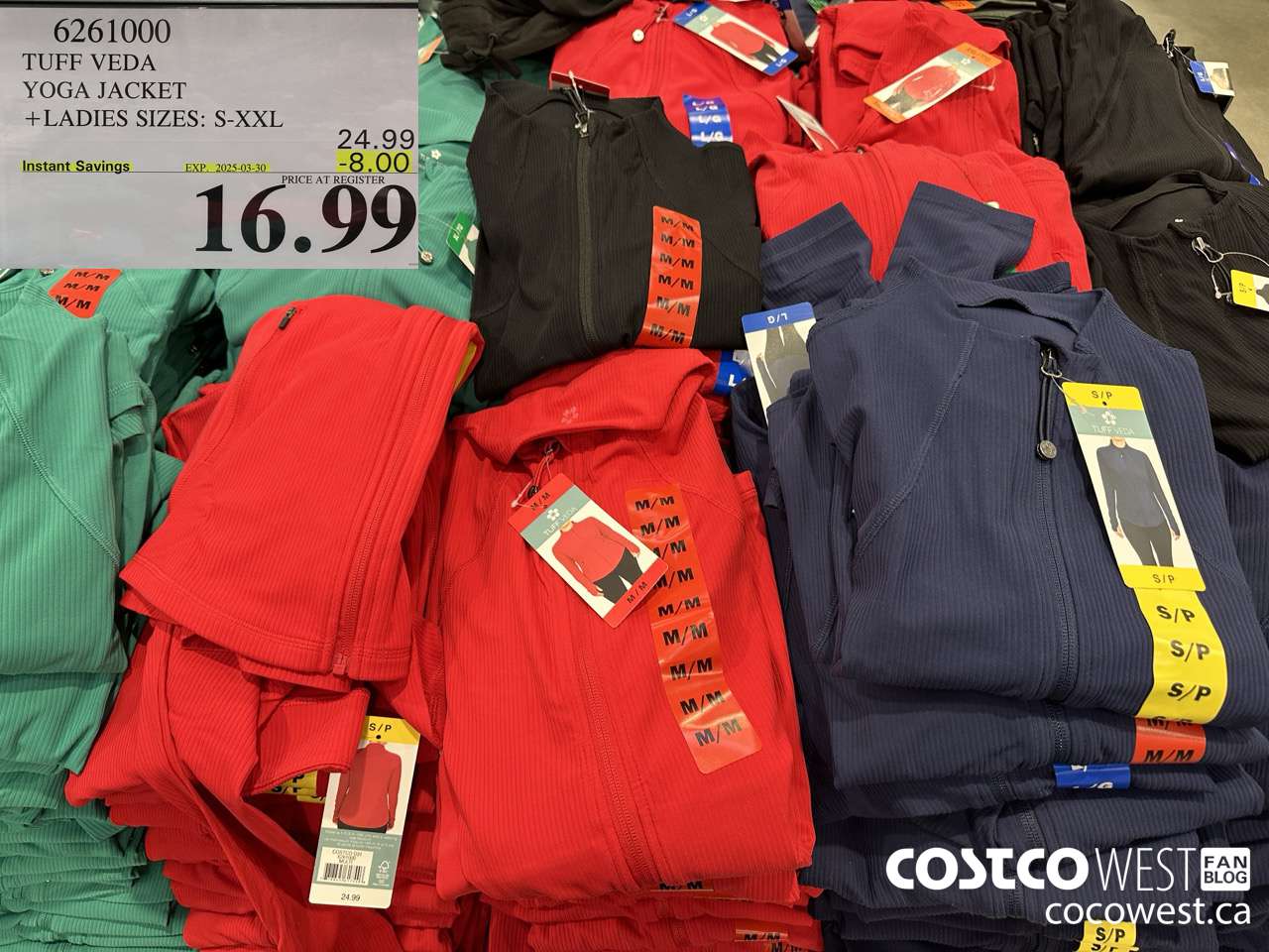 6261000 TUFF VEDA YOGA JACKET LADIES SIZES S-XXL ($8.00 INSTANT SAVINGS EXPIRES ON 2025-02-30) $16.99