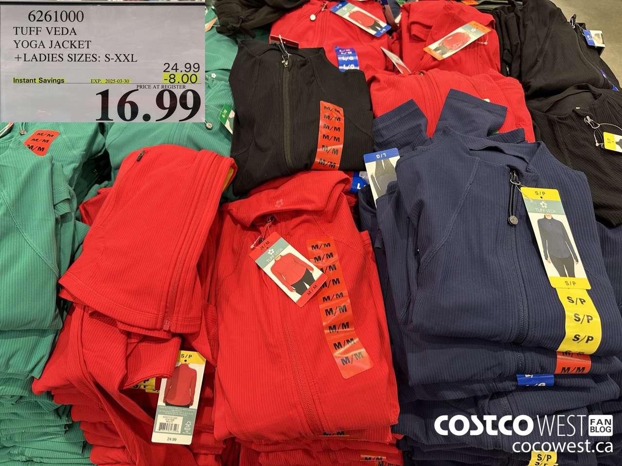 6261000 TUFF VEDA YOGA JACKET LADIES SIZES S-XXL ($8.00 INSTANT SAVINGS EXPIRES ON 2025-03-30) $16.99