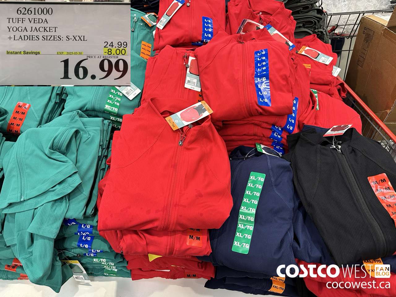 6261000 TUFF VEDA YOGA JACKET LADIES SIZES S-XXL ($8.00 INSTANT SAVINGS EXPIRES ON 2025-03-30) $16.99