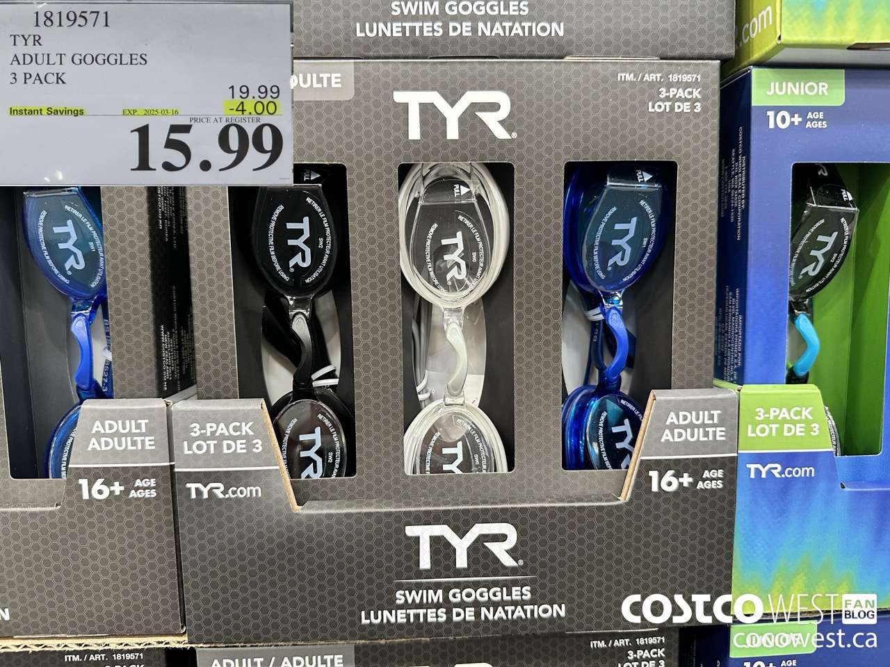 1819571 TYR ADULT GOGGLES 3 PACK ($4.00 INSTANT SAVINGS EXPIRES ON 2025-03-16) $15.99