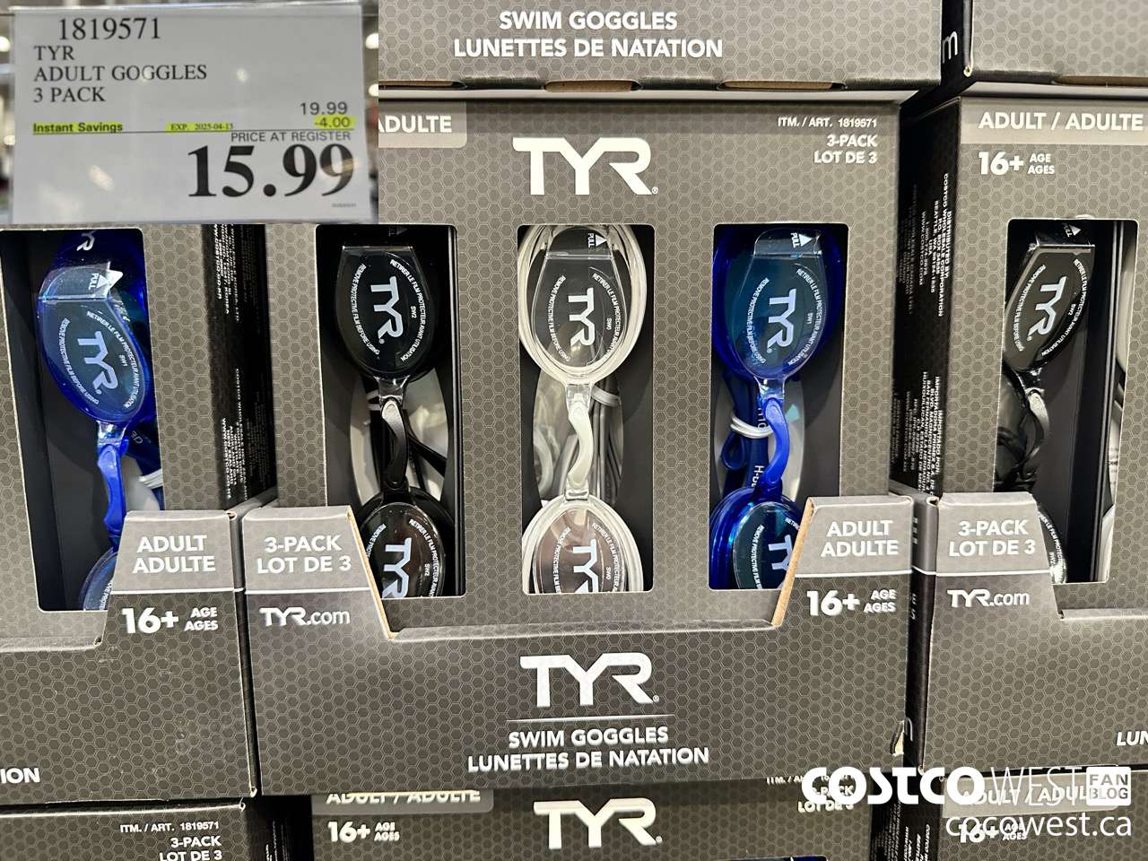 1819571 TYR ADULT GOGGLES 3 PACK ($4.00 INSTANT SAVINGS EXPIRES ON 2025-04-13) $15.99