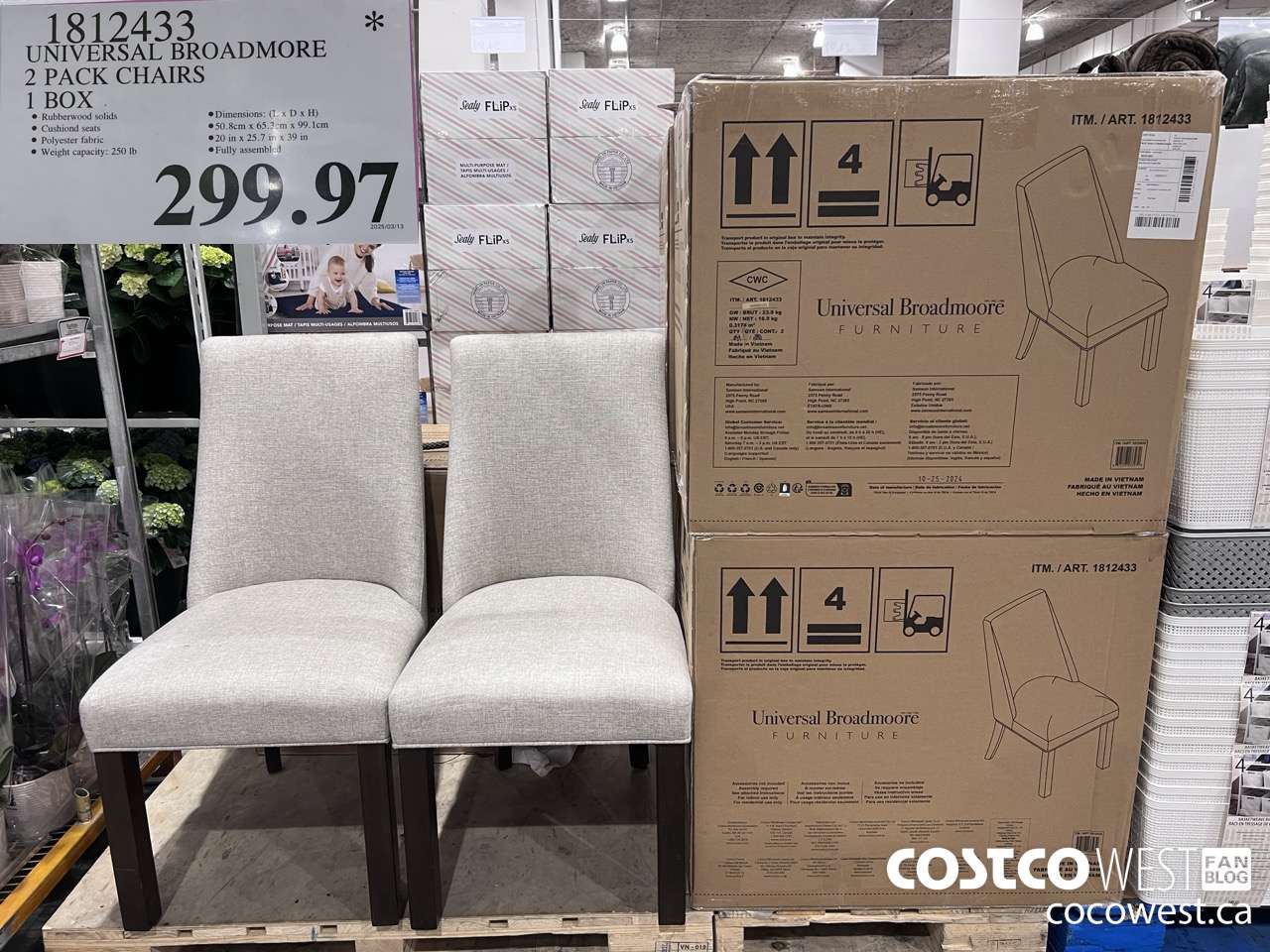 1812433 UNIVERSAL BROADMORE 2 PACK CHAIRS $299.97