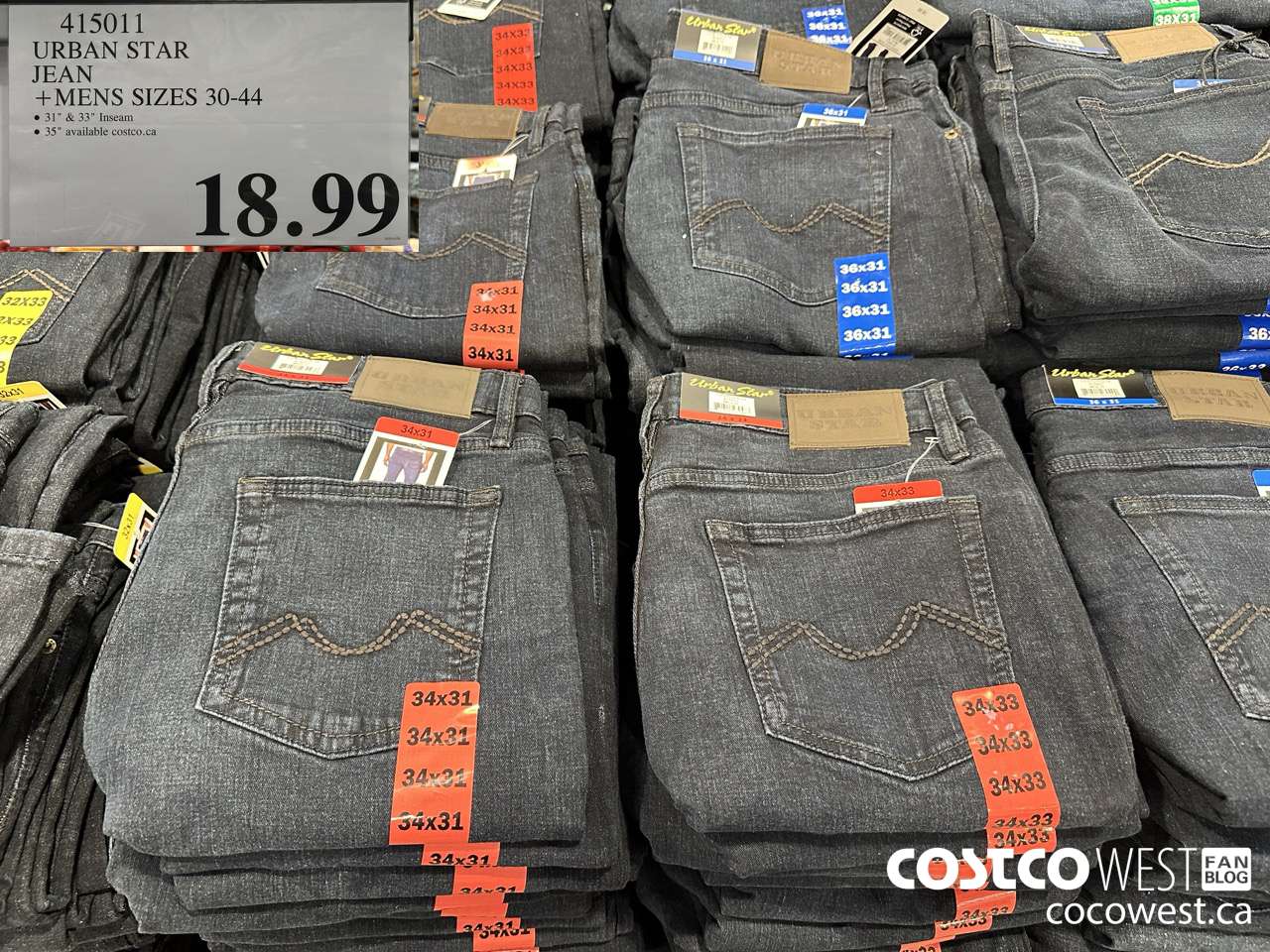 415011 URBAN STAR JEAN MENS SIZES 30-44 $18.99