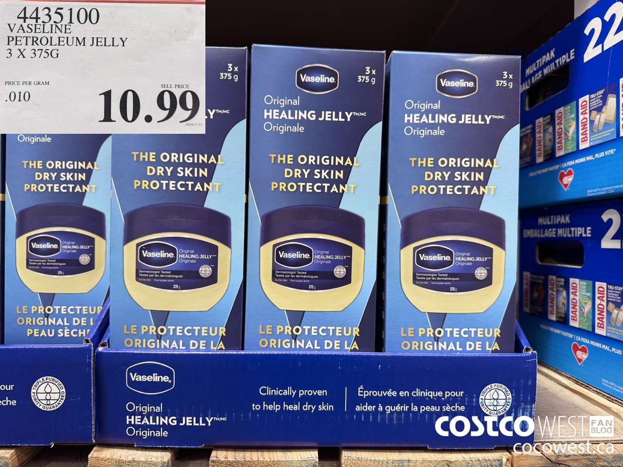 4435100 VASELINE PETROLEUM JELLY 3 X 375G $10.99