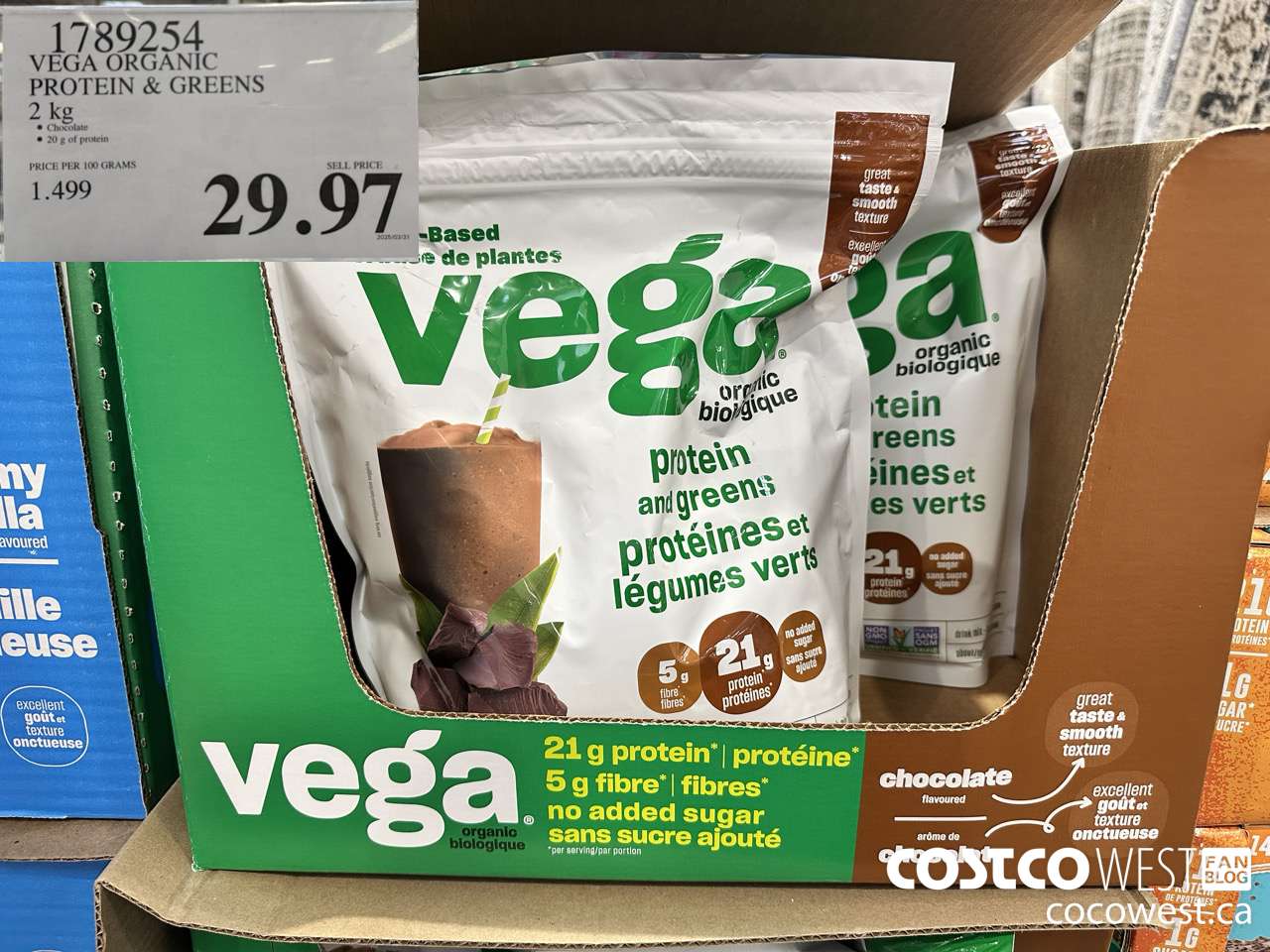 1789254 VEGA ORGANIC PROTEIN & GREENS 2 KG $29.97