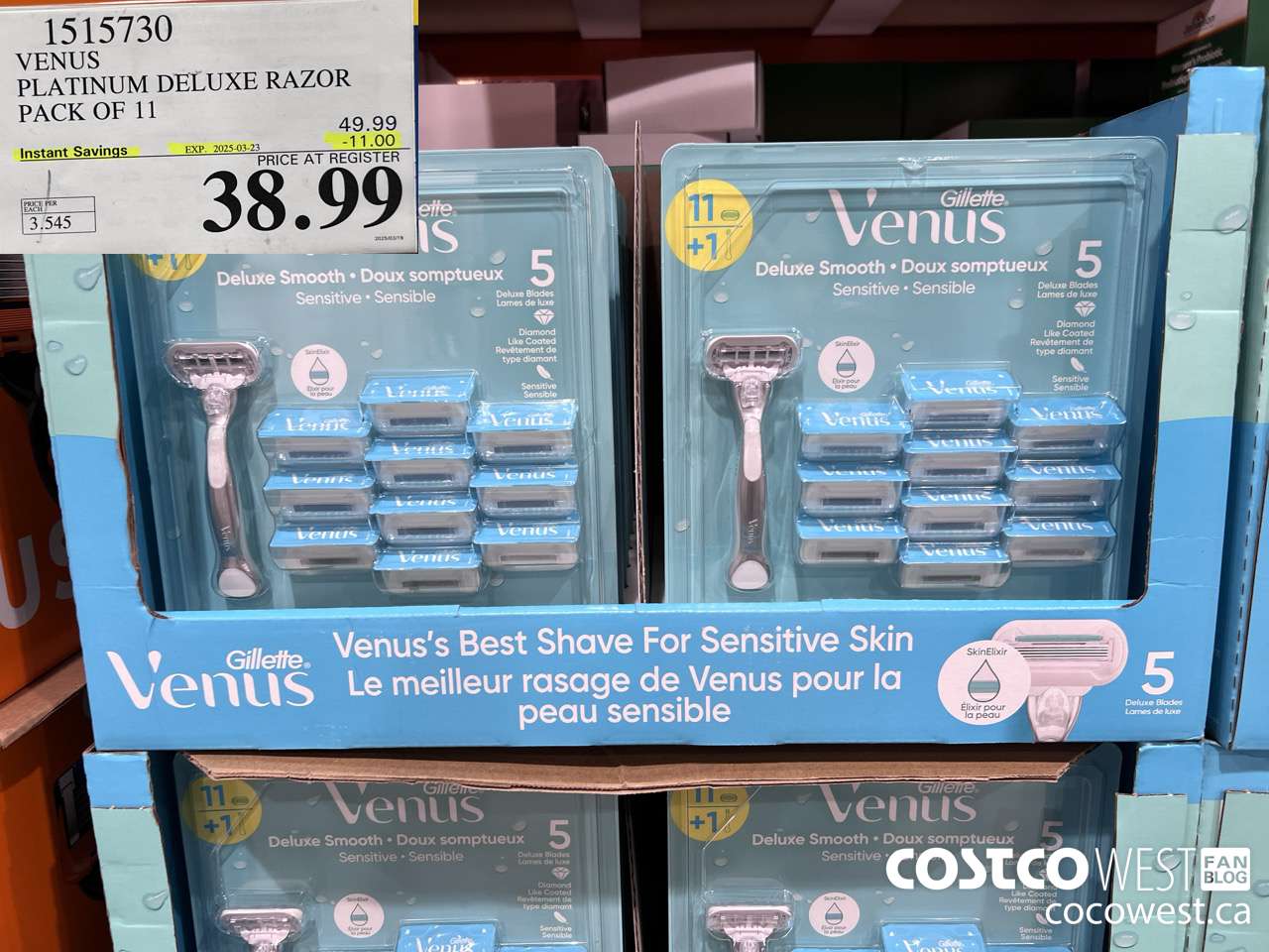 1515730 VENUS PLATINUM DELUXE RAZOR PACK OF 11 ($11.00 INSTANT SAVINGS EXPIRES ON 2025-03-23) $38.99