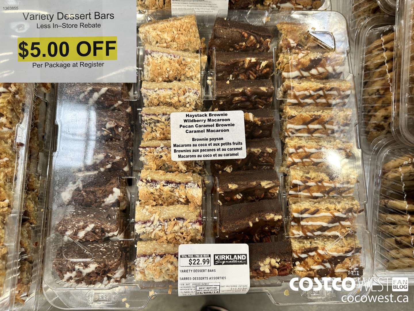1363855 Variety Dessert Bars 1.850KG ($5.00 INSTANT SAVINGS)